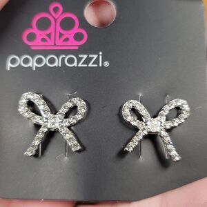 Paparazzi Silver Bow Ear Cuffs
